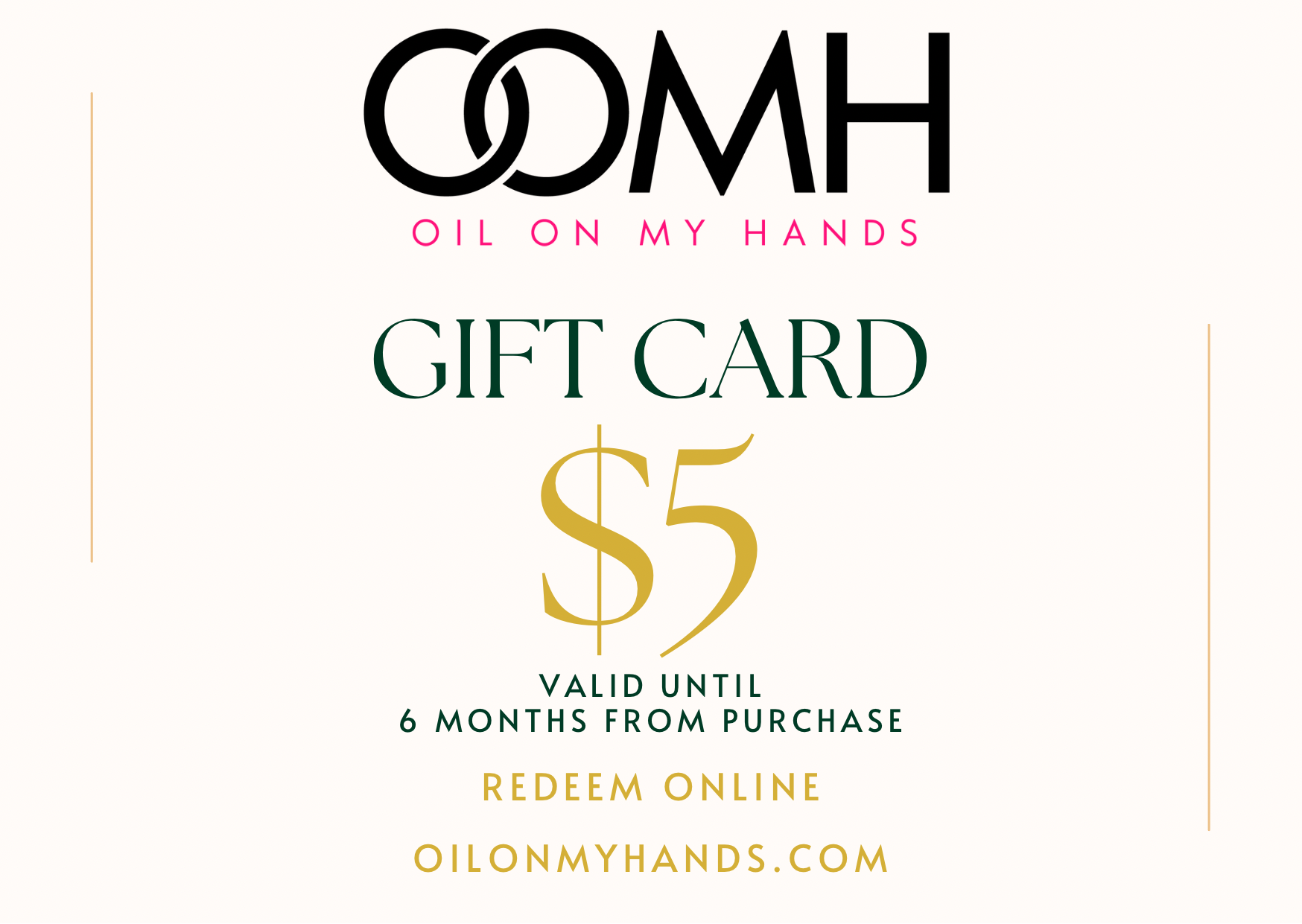 Oil On My Hands Gift Card